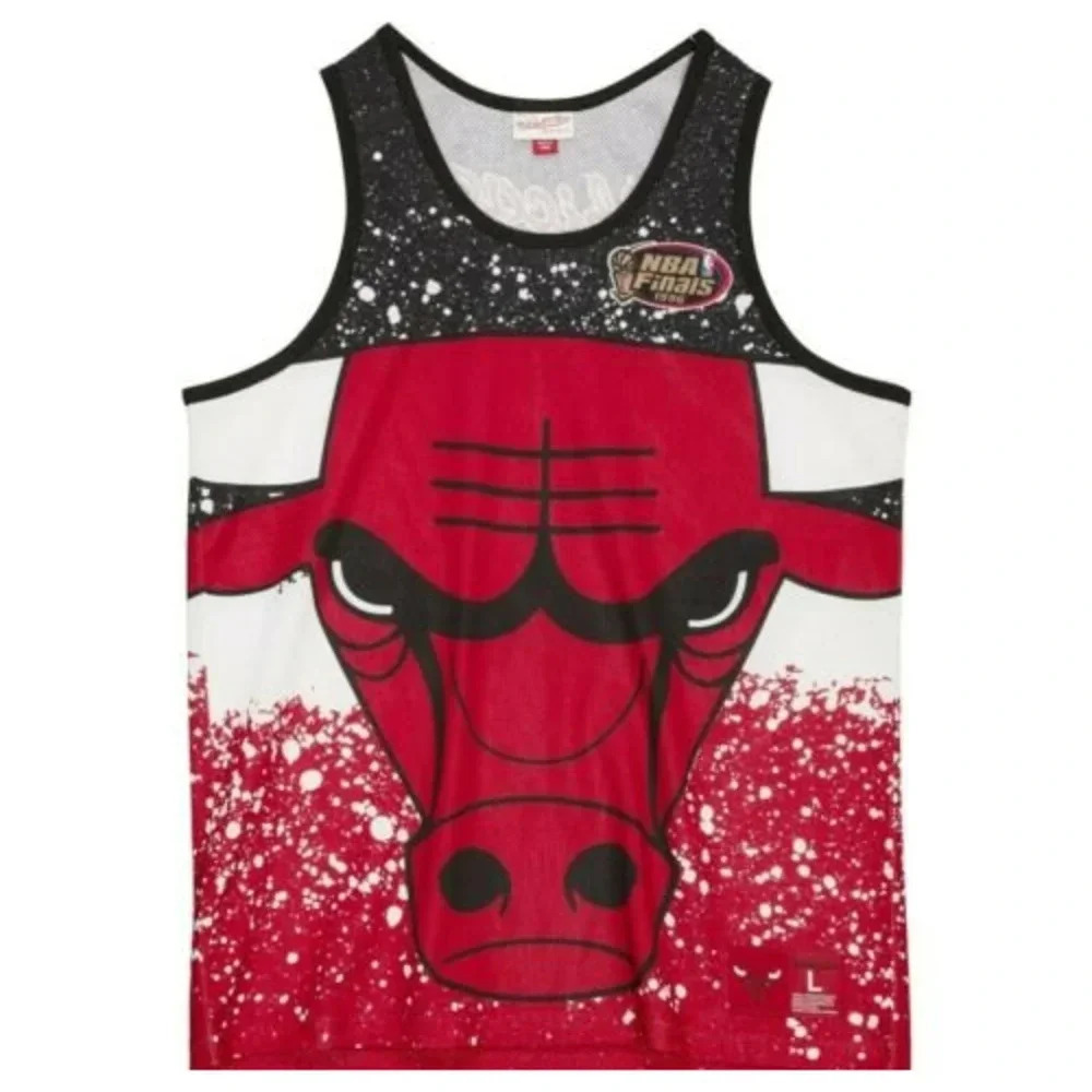Mitchell & Ness Scarlet NBA Chicago Bulls Jumbotron Mesh Tank Size Small